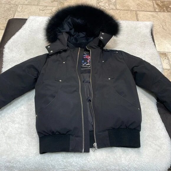 Moose Knuckles Originals Shearling Ballistic Bomber Jacket Kids - Picture 4 of 9